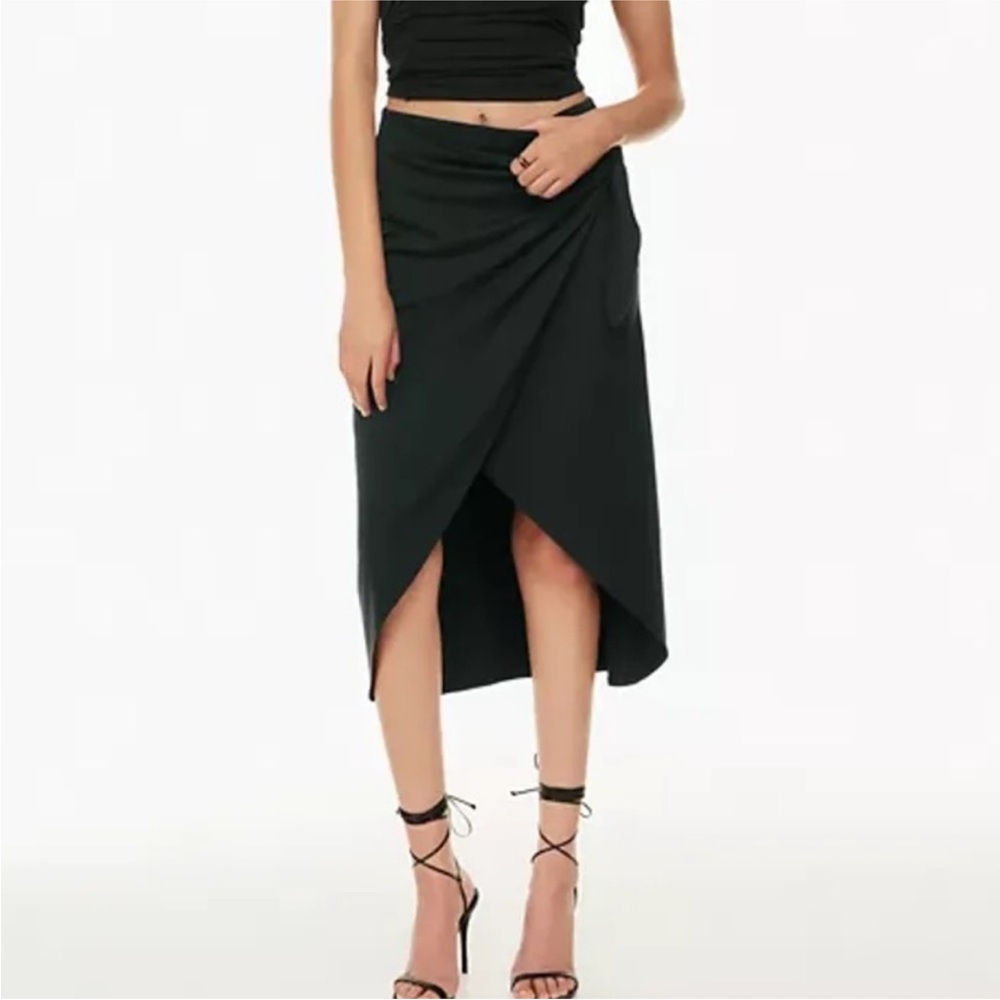 Aritzia Wilfred Saturn Black Midi Wrap Skirt Sz M